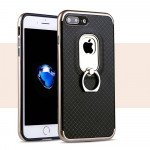 Wholesale iPhone 7 Aluminum Design Ring Holder Stand Case (Champagne Gold)